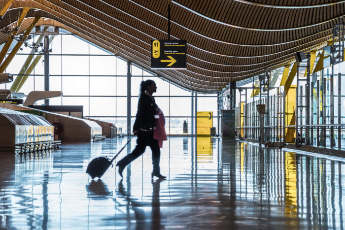 Aiport woman silhouettes