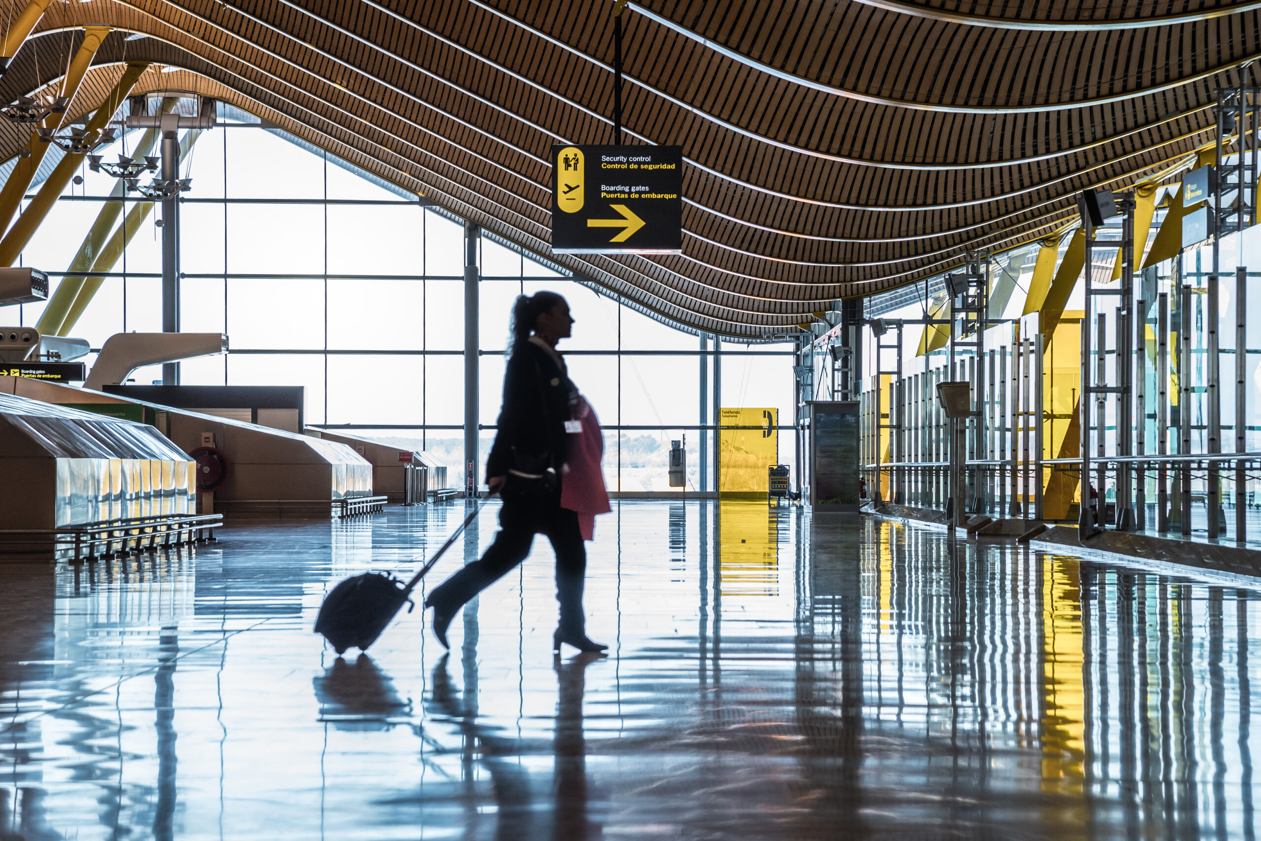 Aiport woman silhouettes